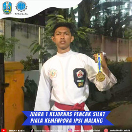 SMKN 1 Kediri Juara 1 dalam Kejuaraan Nasional Pencak Silat Piala Kemenpora IPSI Malang Championship 3 katergori kelas C Putra Tingkat Remaja