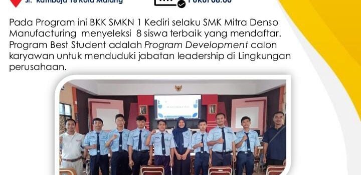 BKK SMKN 1 Kediri Mendampingi 8 Siswa Tes Rekrutment PT Denso di SMKN 8 Malang