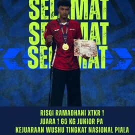 Risqi Ramadhani (X TKR 1) Rebut Juara 1 Kejuaraan Wushu Tingkat Nasional Piala Wali Kota Kediri 2026